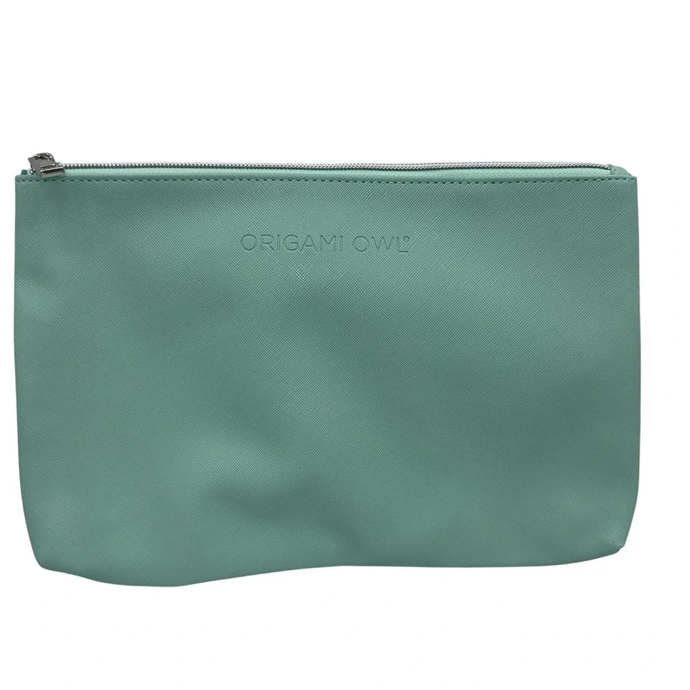 Origami Owl Purse Organizer Makeup Travel Case Cosmetic Bag Teal